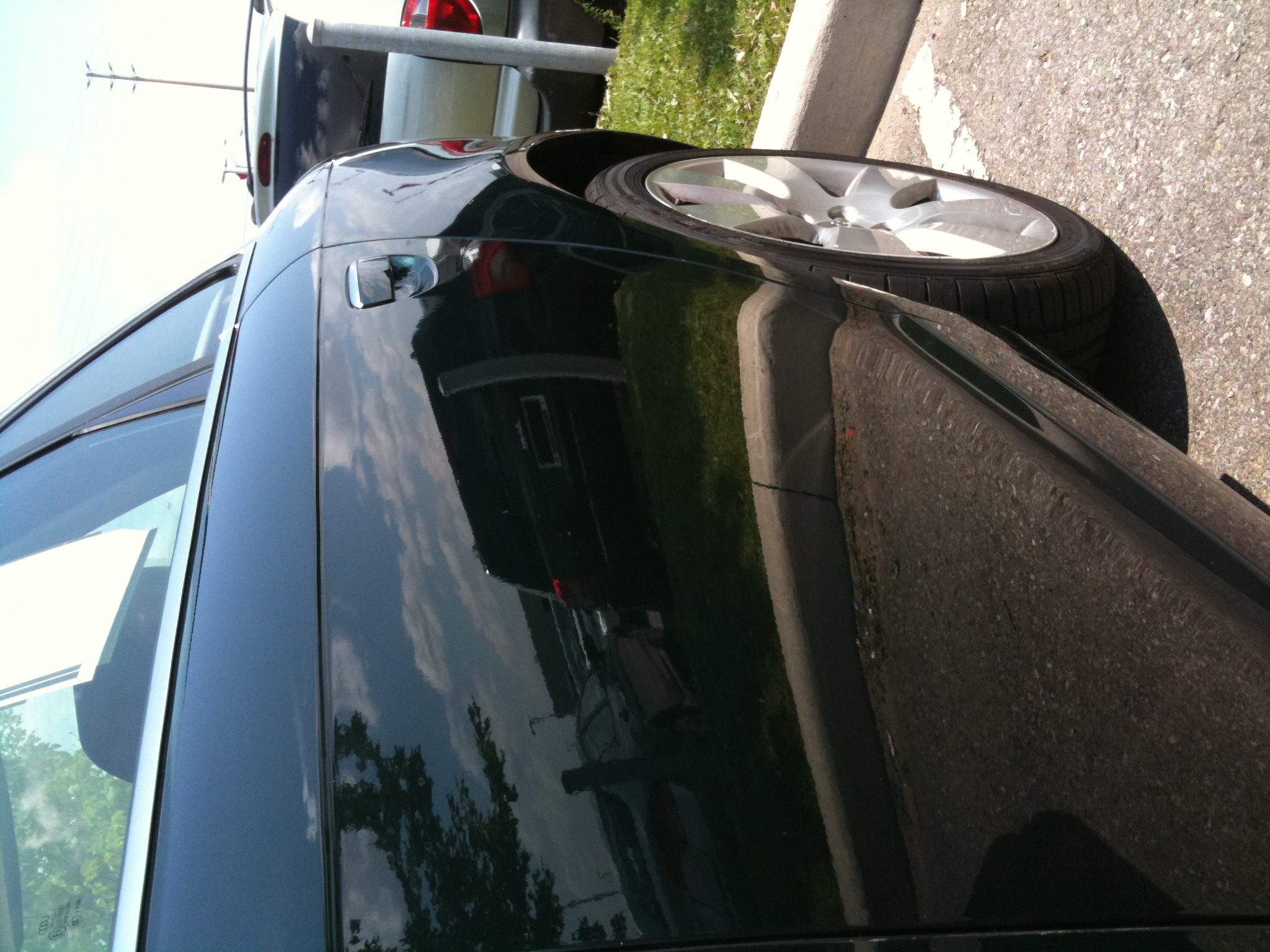 Before rear quarter panel crease repair