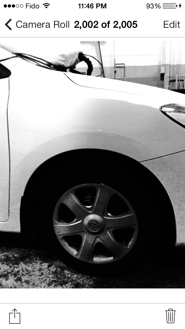 Before subtle front fender dent near wheel arch